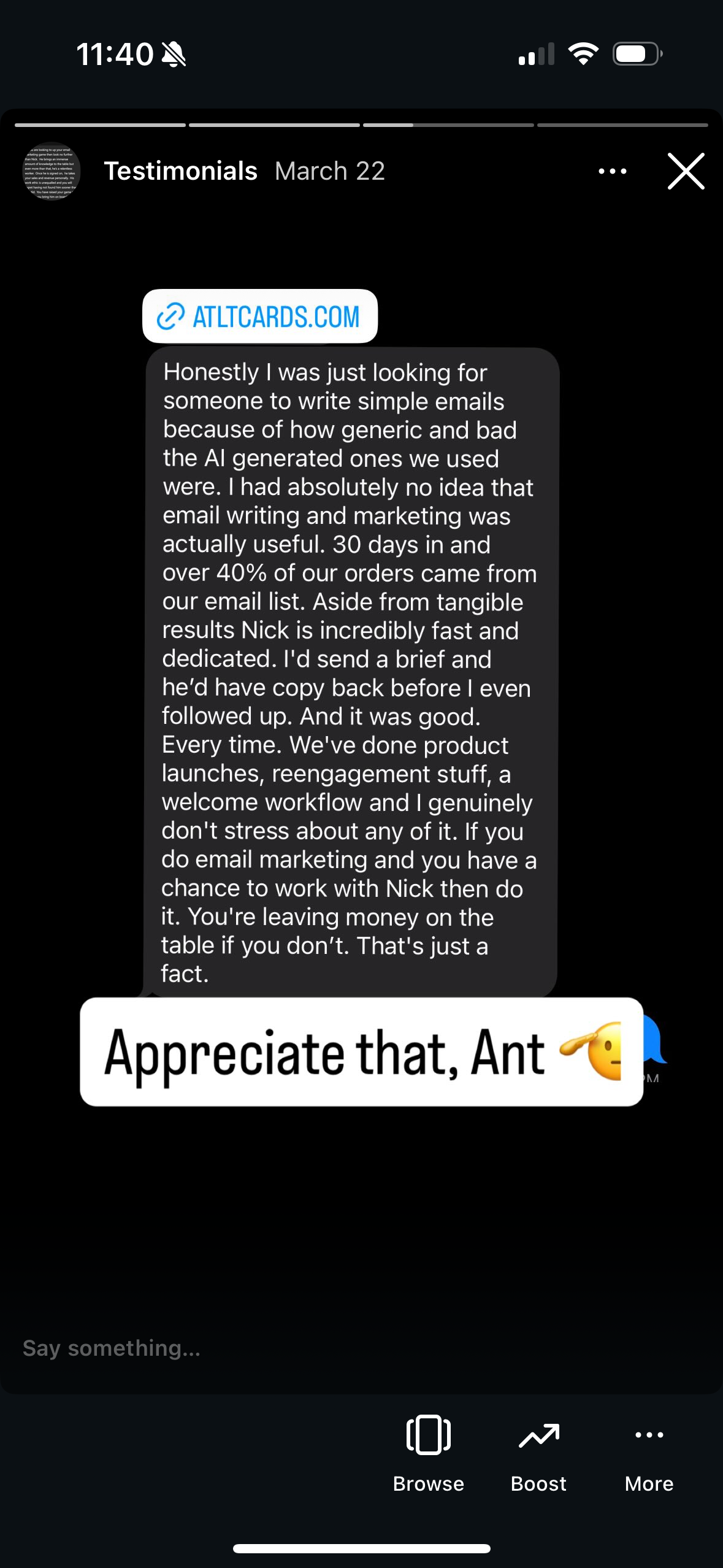 Client testimonial 3